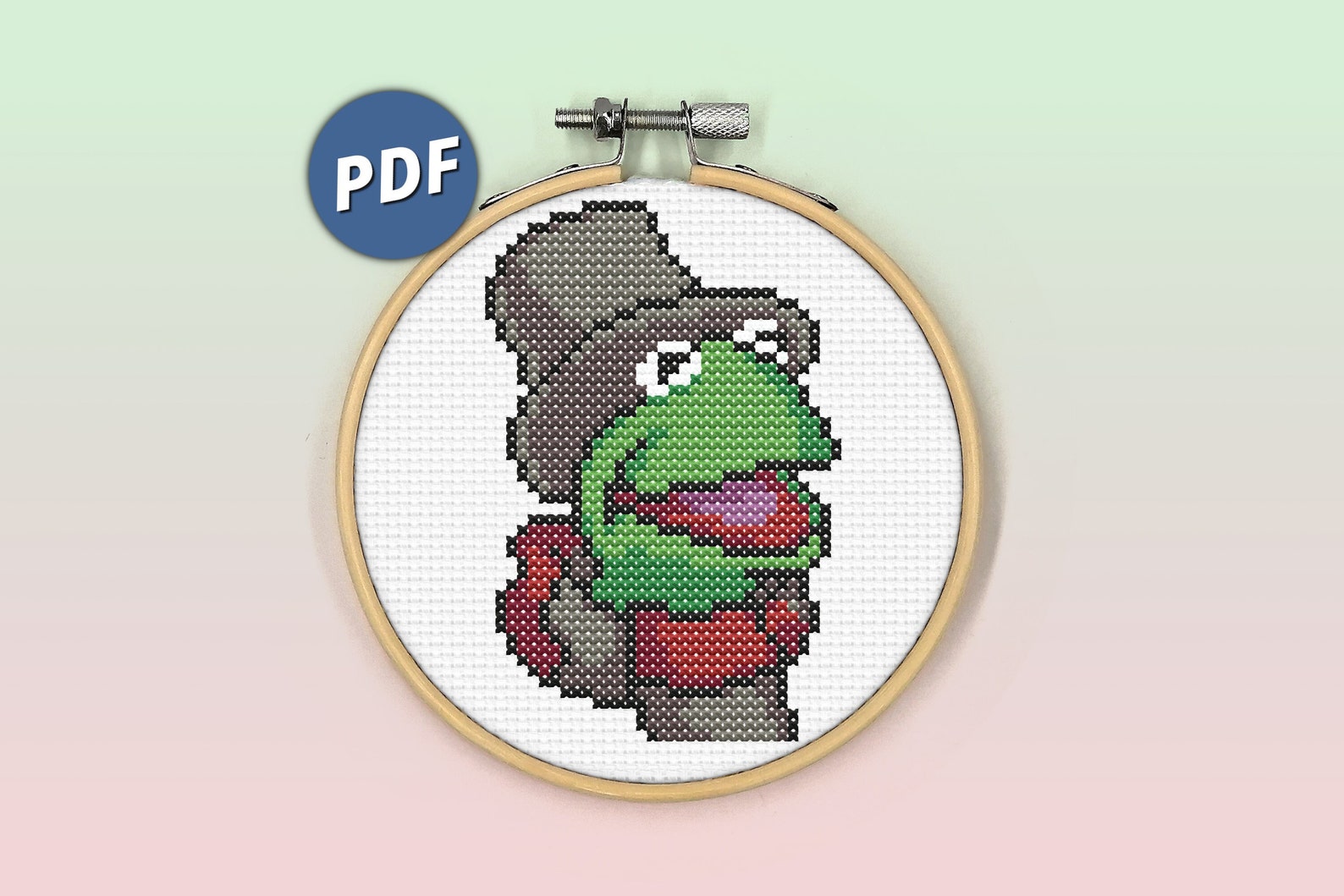 Kermit Muppet Christmas Carol Cross Stitch Pattern, Muppet Cross Stitch Pattern, Christmas Cross