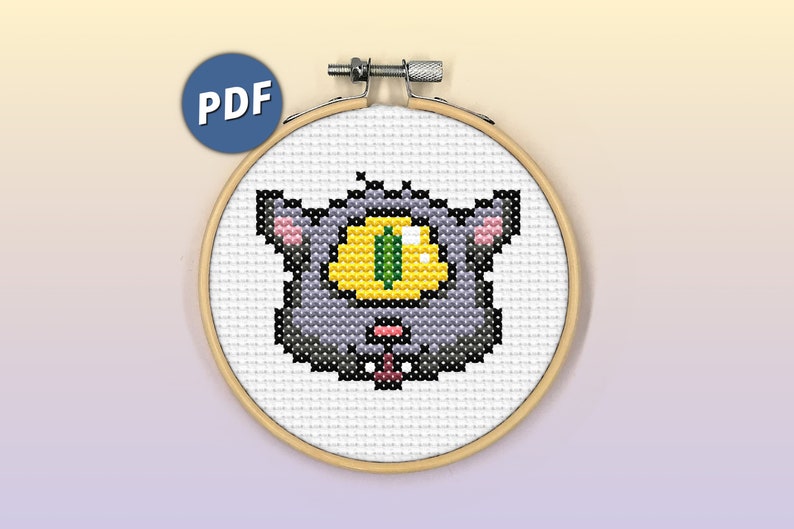 Neopets Halloween Cross Stitch Pattern: Slorg, Meowclops, Paint Brush (PDF) image 5