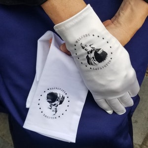 Marquis de Lafayette 200 Anniversary Celebration Gloves - Regency era Lafayette dress, Farewell Tour, 1824, Lafayette, Screen-print, History