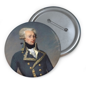 Marquis de Lafayette Button - Classic Portrait of Lafayette, History, Unique Gift for the History Lover