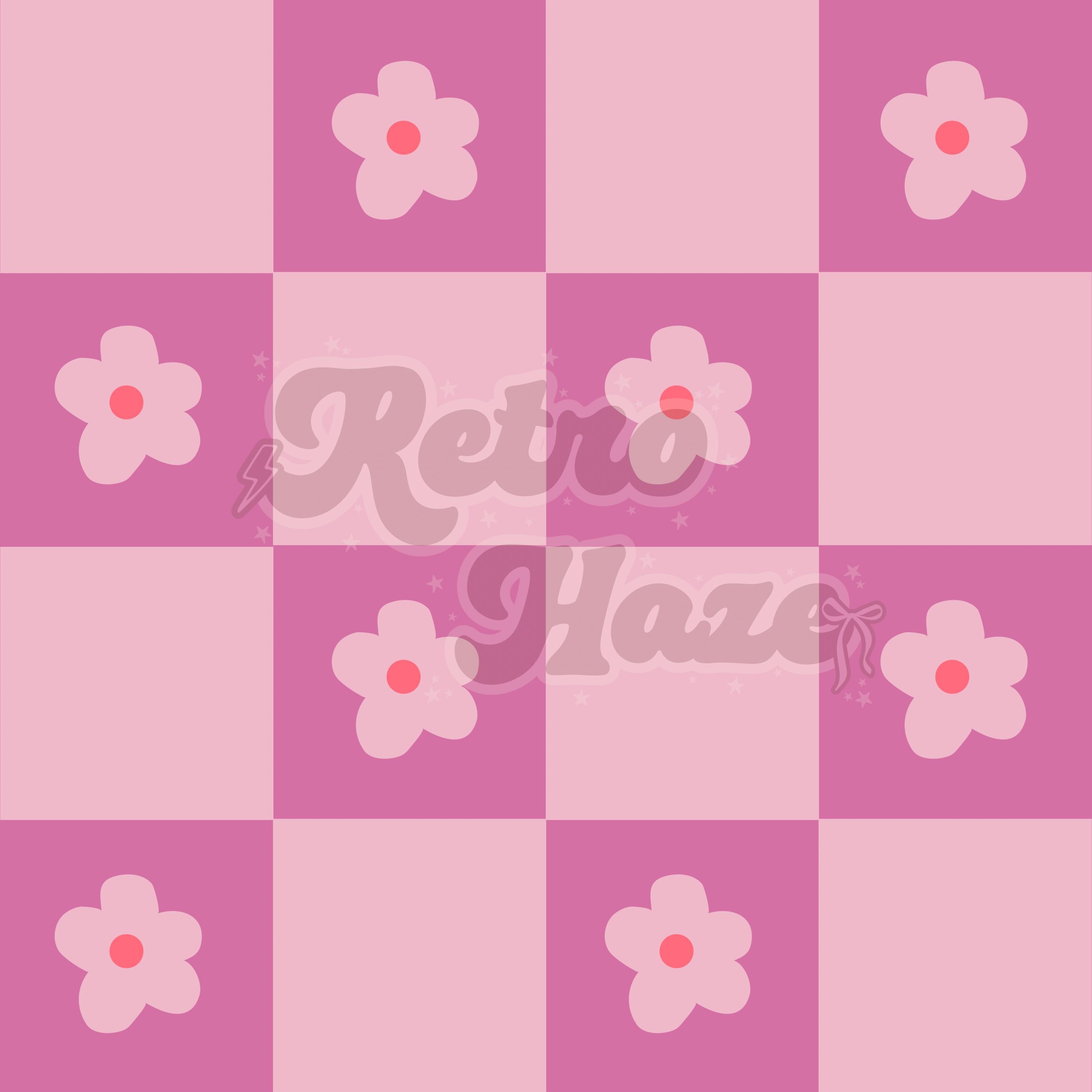 Checkered Retro Seamless Pattern | Daisy Flowers | Digital Design for ...