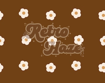 Neutral Daisy Seamless Pattern | Digital Background Print | For Fabric and Crafting