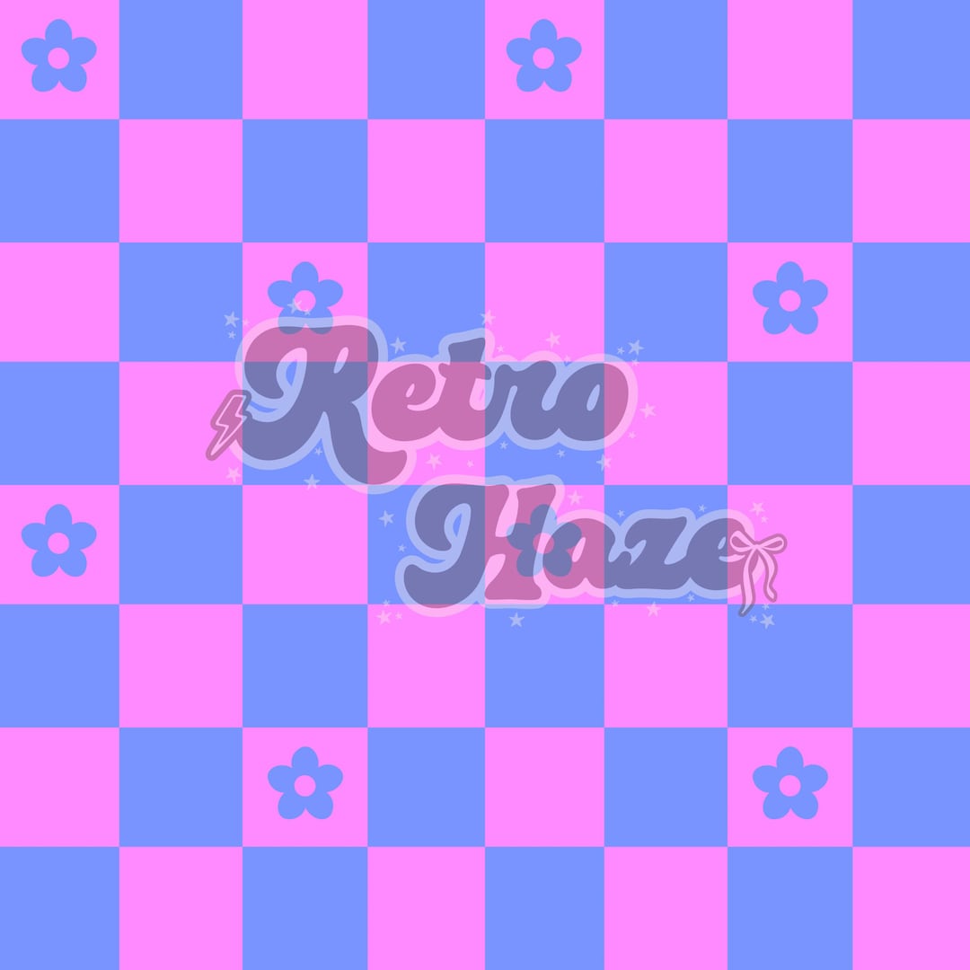 Floral Checkered Seamless Pattern | Neon Digital Print | for Fabric and ...