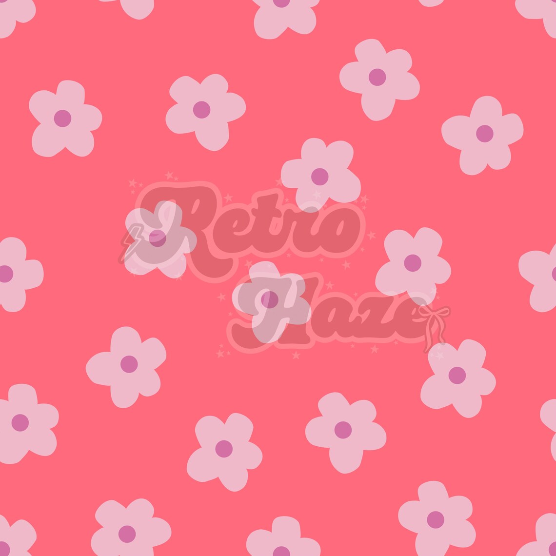Retro Seamless Pattern | Daisy Flowers | Digital Design for Fabric ...