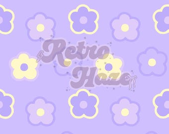 Retro Flowers Seamless Pattern | Digital Paper Background | For Fabric and Crafts
