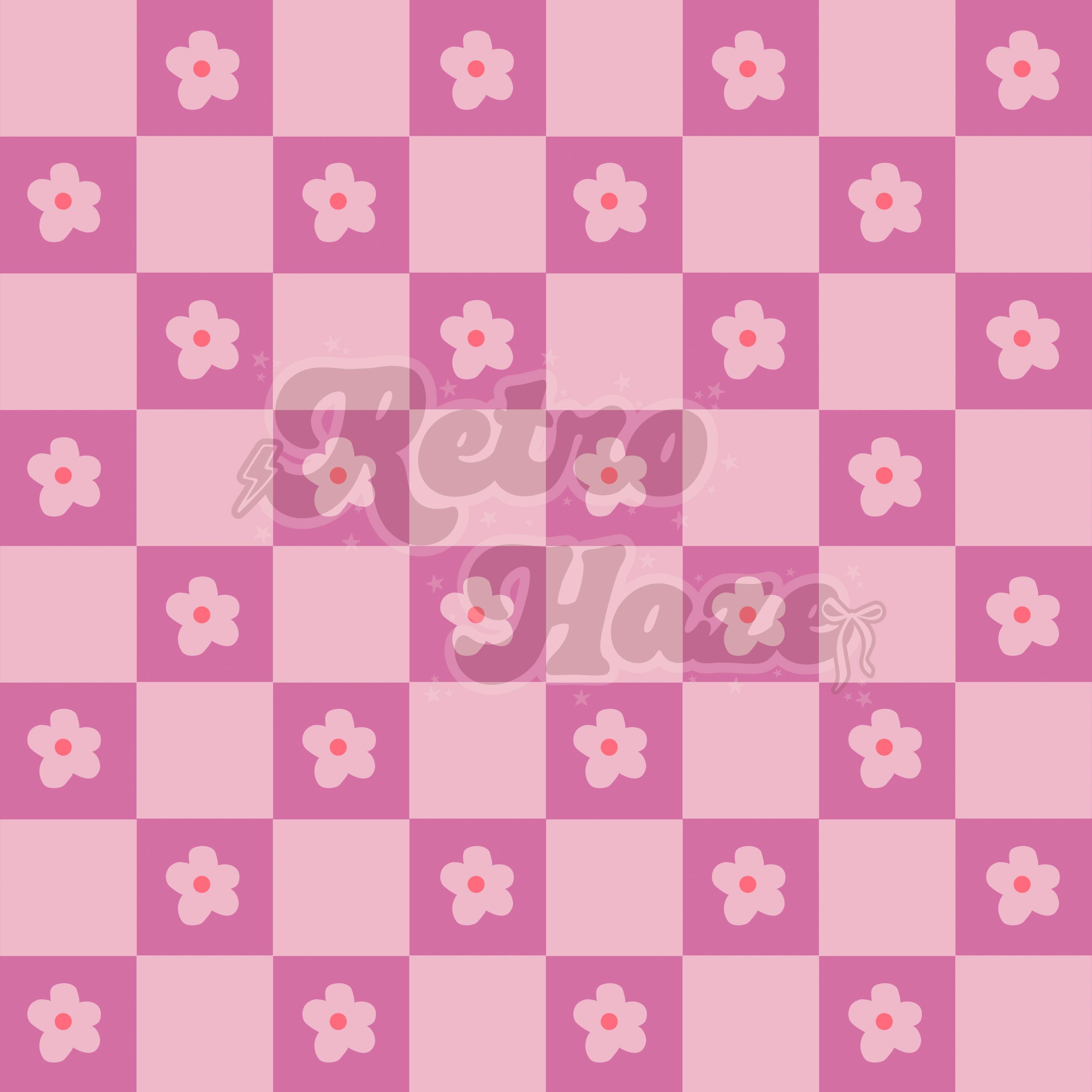 Checkered Retro Seamless Pattern | Daisy Flowers | Digital Design for ...