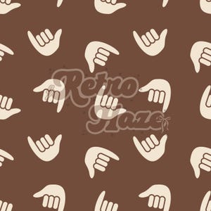 Shaka Seamless Pattern | Hawaii | Digital Surface File for Fabric Sublimation and Stationary Use
