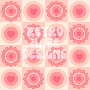 Retro Valentine’s Day Checkered, Seamless Pattern, Pink