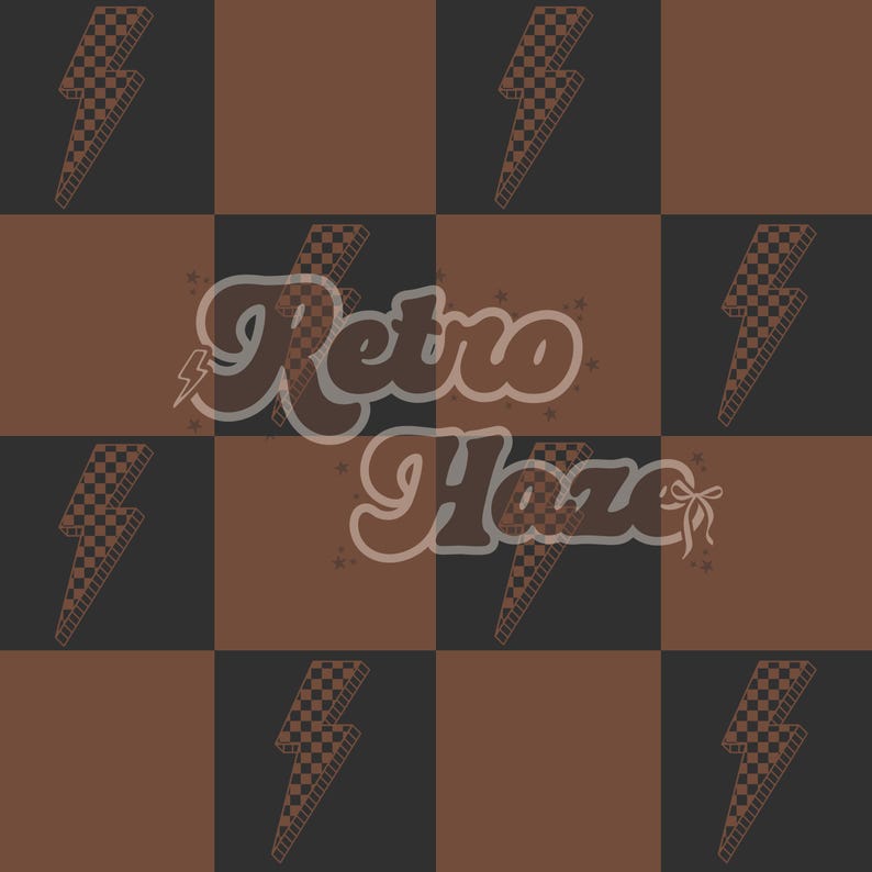 Boys Seamless Pattern | Checkered Lightning Bolts | Digital File for ...