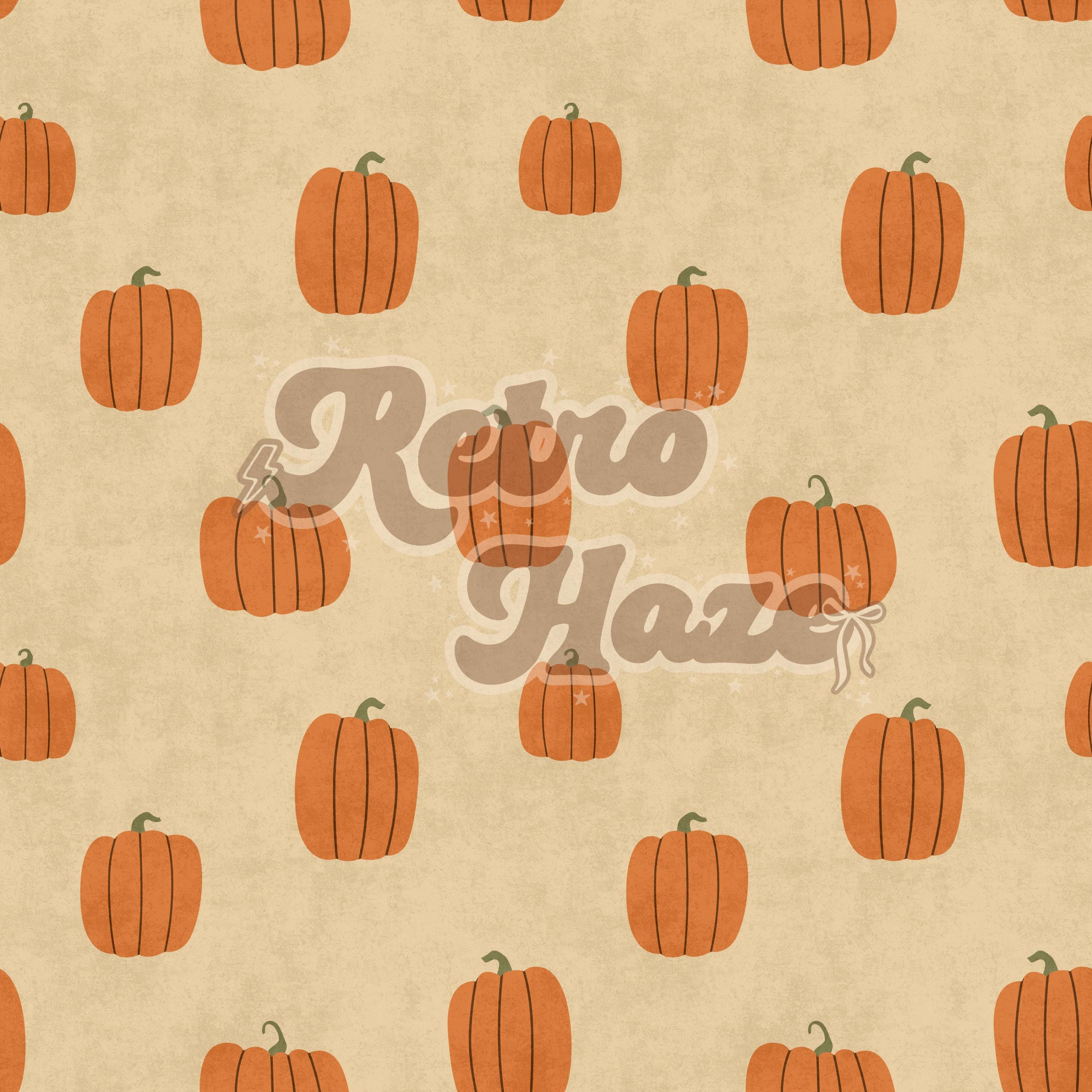 Vintage Pumpkin Seamless Pattern | Halloween Fabric Design (digital ...