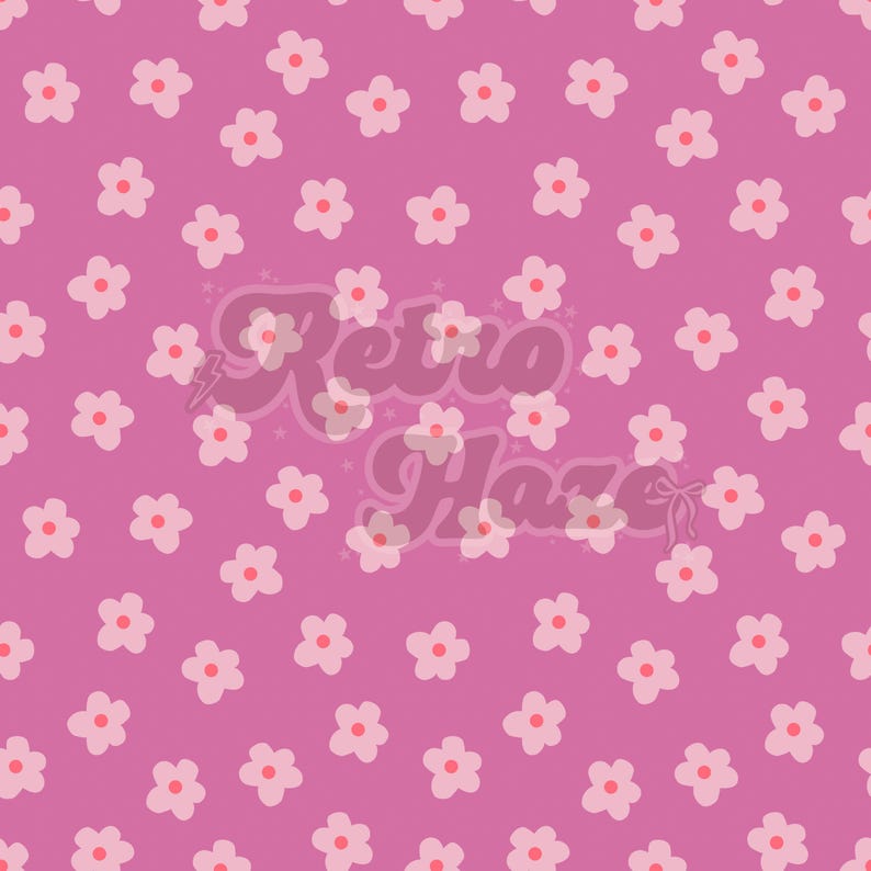 Retro Seamless Pattern | Daisy Flowers | Digital Design for Fabric ...