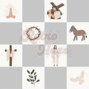 Christian Seamless Pattern, Jesus Seamless File | Digital Seamless Pattern for Fabric, Clothing, and Stationary Use