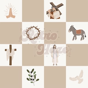 Christian Seamless Pattern, Jesus Seamless File | Digital Seamless Pattern for Fabric, Clothing, and Stationary Use