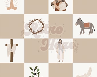 Christian Seamless Pattern, Jesus | Digital Design for Fabric and Crafts
