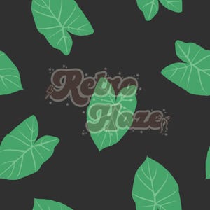Hawai’i Digital Seamless Pattern | Kalo Leaves | Seamless File for Fabric, Clothing, and Stationary Use | Charcoal