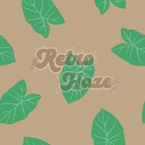 Hawai’i Digital Seamless Pattern | Kalo Leaves | Seamless File for Fabric, Clothing, and Stationary Use | Brown