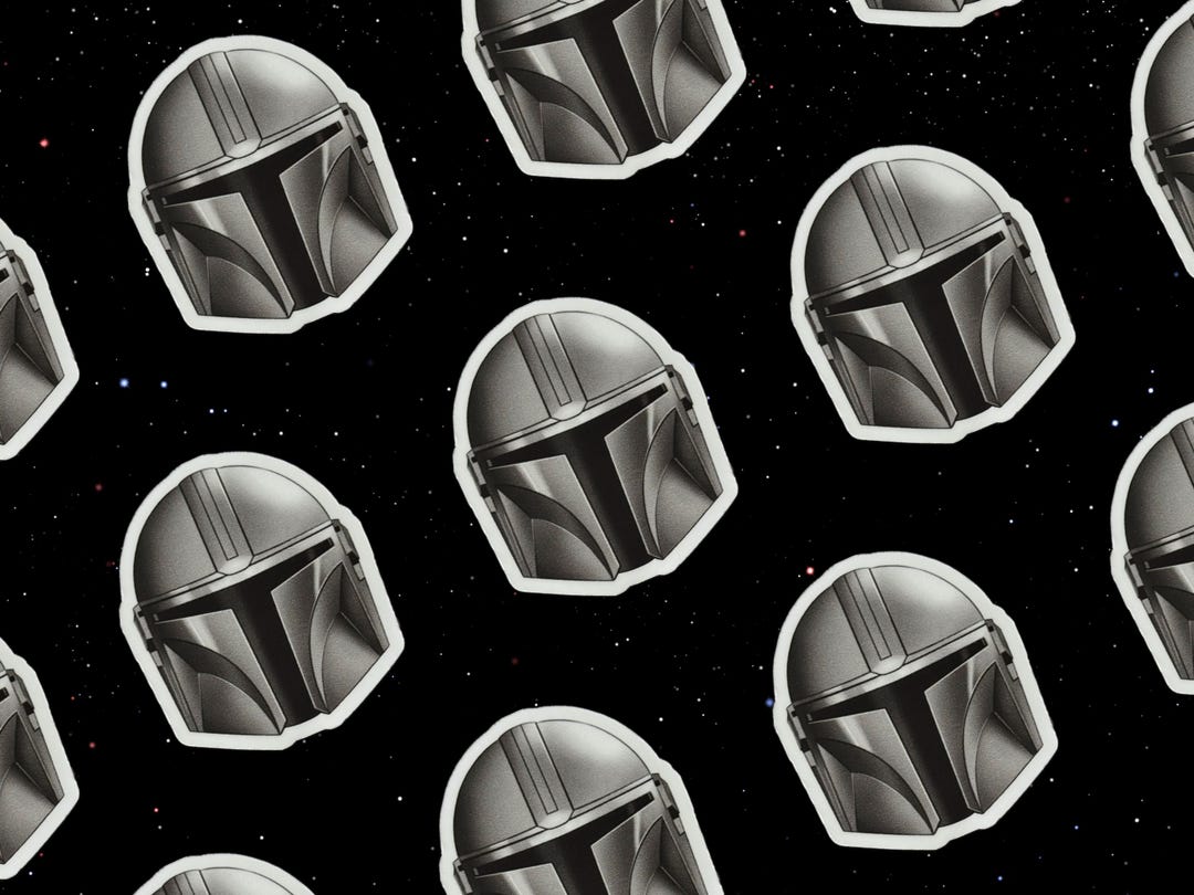 Mandalorian Computer Sticker Mandalorian Sticker | Glossy Waterproof Laptop Die Cut Sticker - Etsy