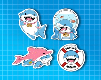 Jeff the Shark Stickers | Rivals Glossy Waterproof Laptop Die Cut Sticker