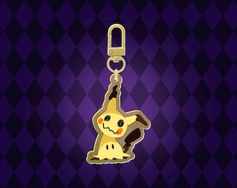 Llavero acrílico de Mimikyu / Llavero acrílico de doble cara con diseño de vitral
