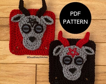 Cuadrado de la Abuela Baphomet - Patrón de Ganchillo - Patrón PDF