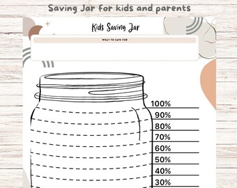 Saving Jar | Instant Download | Savings tracker | Mason jar  | Kids and Parents