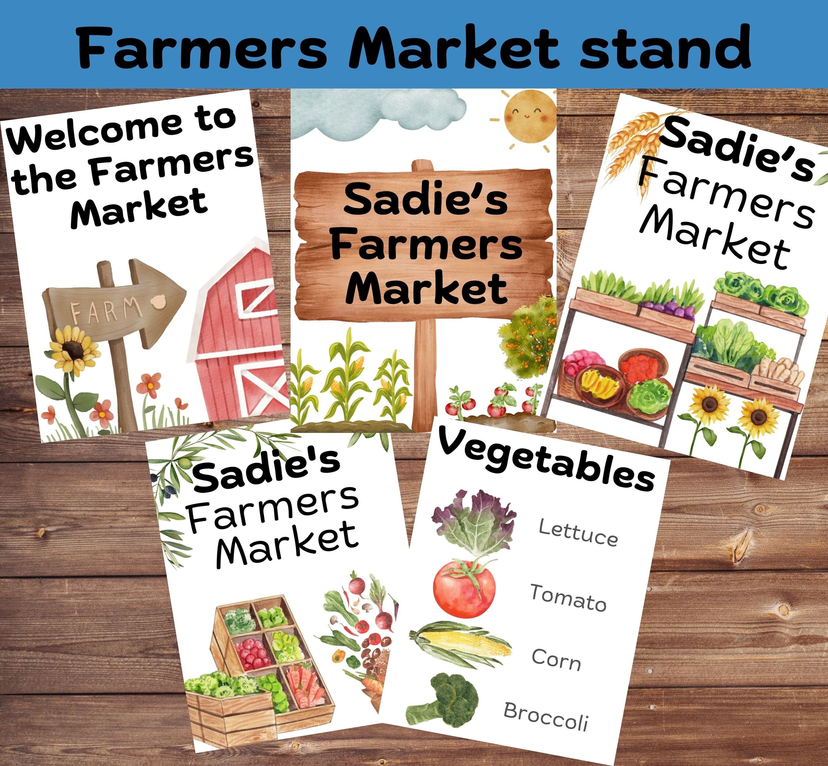 PRINTABLE Farmers Market dramatic play kit | Summer Activity | Preschool Sensory Play | Elementary School | Teacher Printable | Pretend Play