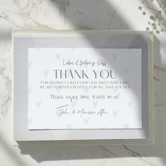 Editable Labor and Delivery/mother Baby/ NICU Nurse Thank You Sign