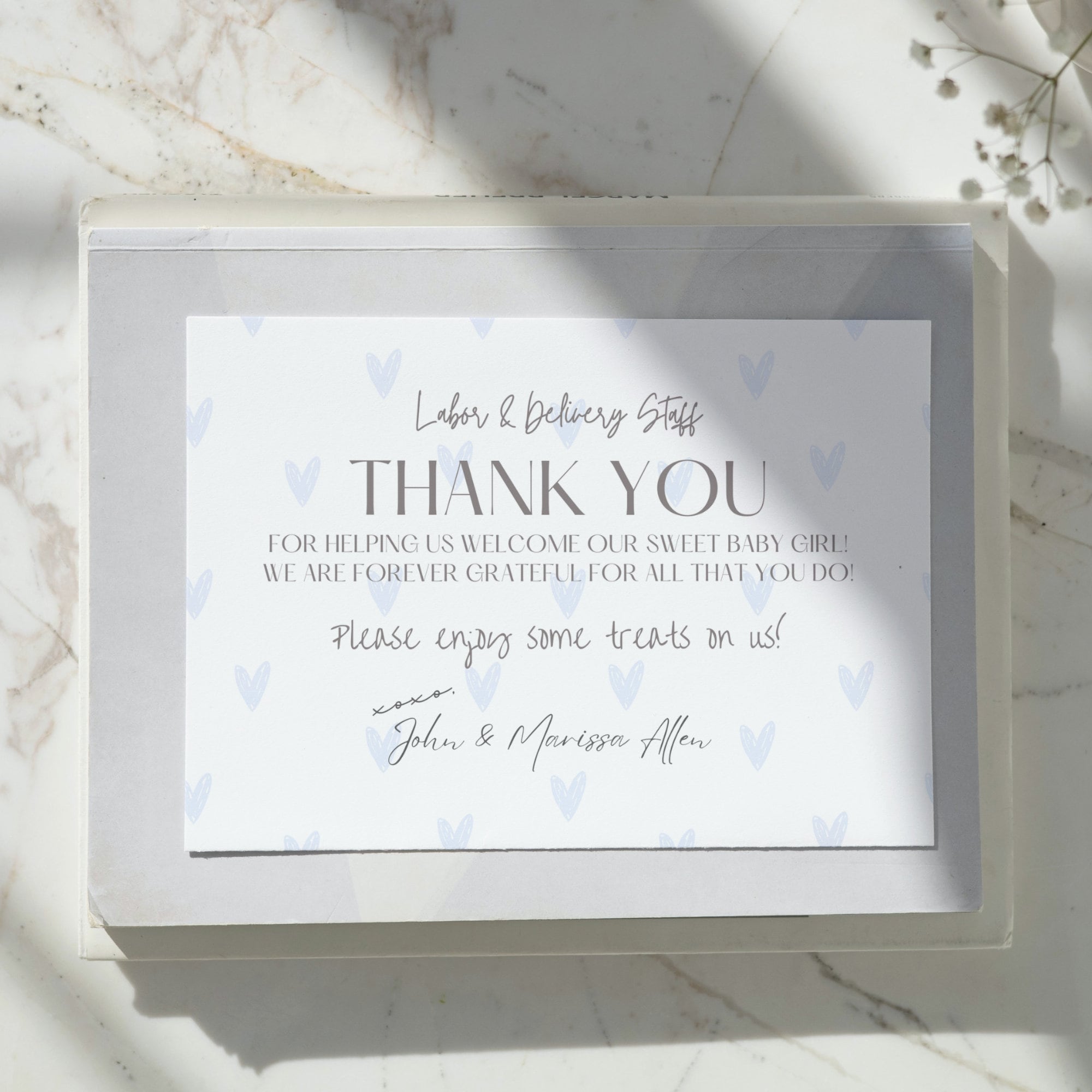 Editable Labor and Delivery/mother Baby/ NICU Nurse Thank You Sign