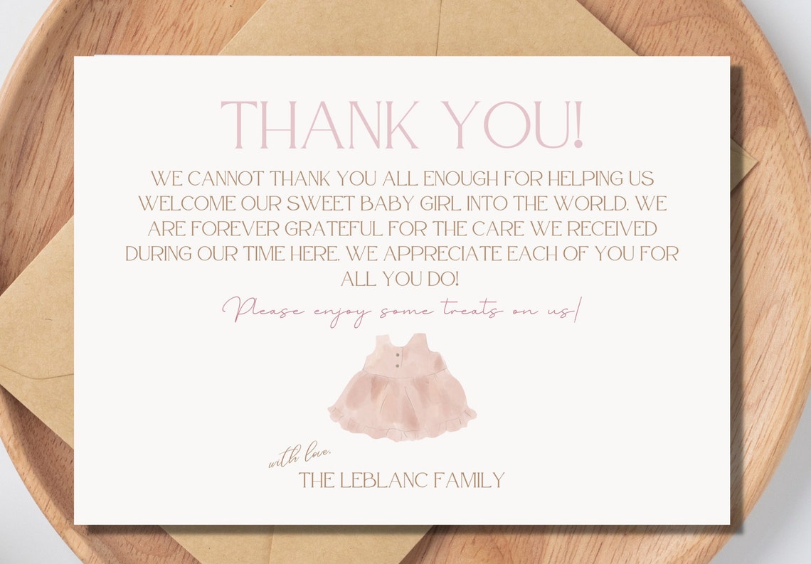 Editable Labor and Delivery/mother Baby/ NICU Nurse Thank You Sign ...
