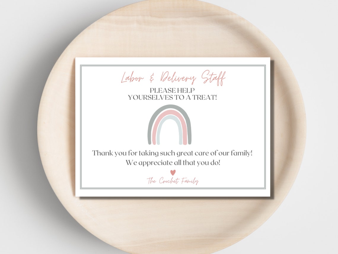 Editable Labor and Delivery/mother Baby/ NICU Nurse Thank You - Etsy