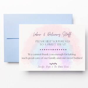Editable Labor and Delivery/mother Baby/ NICU Nurse Thank You Card ...