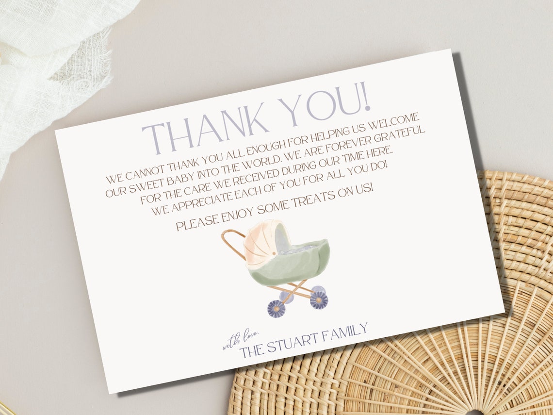 Labor and Delivery/mother Baby/ NICU Nurse Thank You Sign Printable ...