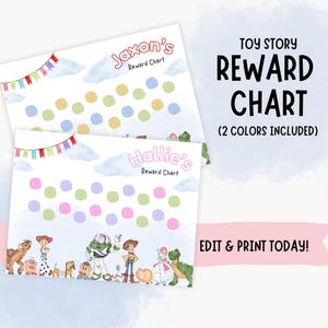 Editable Toy Story REWARD CHART, Toddler Reward Chart, Reward Chart for Kids, Printable Reward Chart for Kids/Toddlers, Personalized Reward