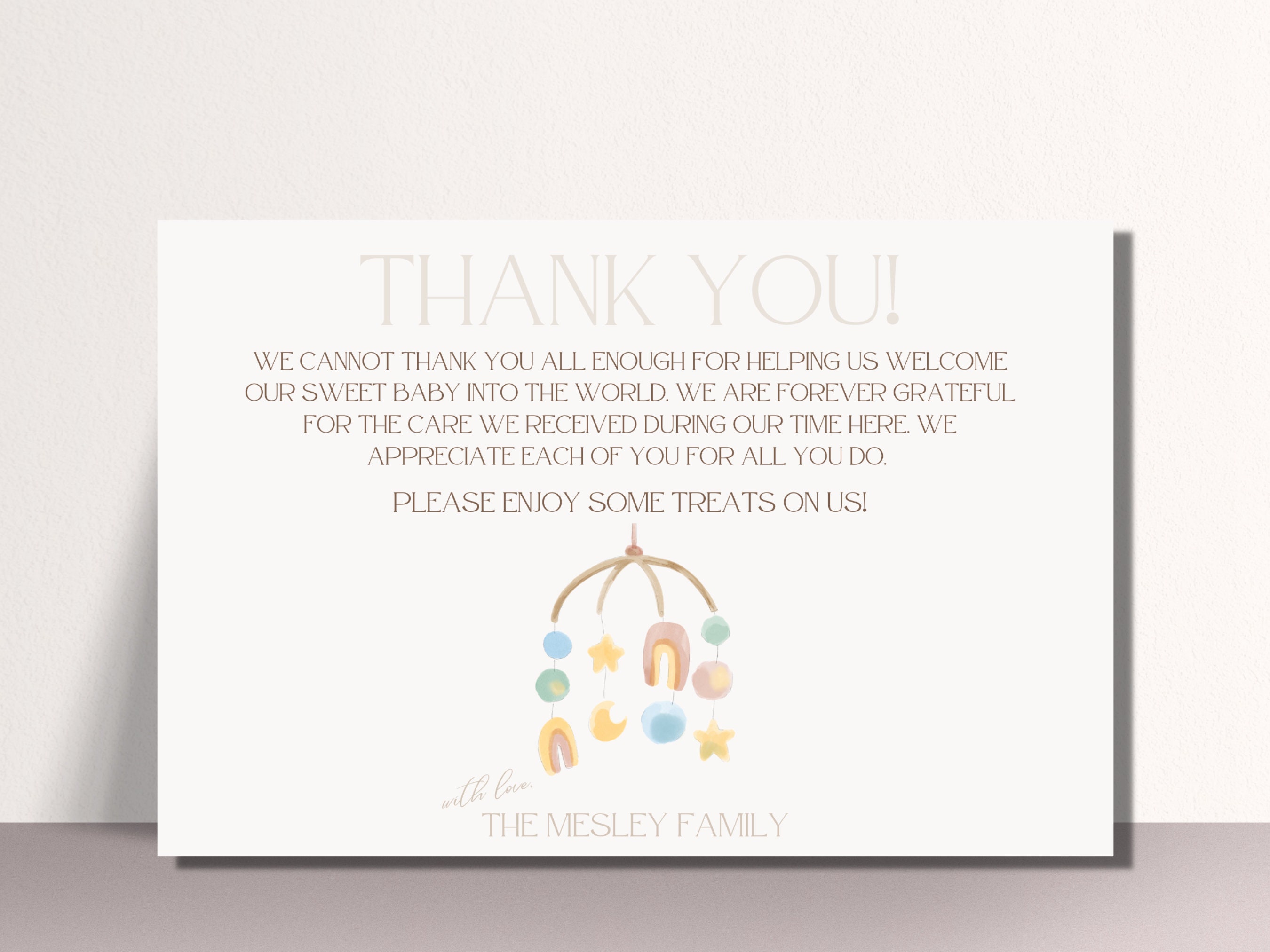 Editable Labor and Delivery/mother Baby/ NICU Nurse Thank You Sign