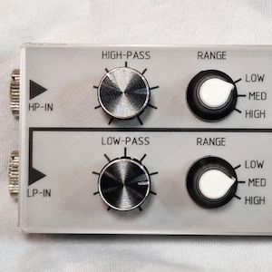 Passive Dual Filter – High-Pass / Low-Pass / Band-Pass – 3-Position Range – Synth & Drum Machine Tone Shaper – Hand-Built PCB – 3D Printed