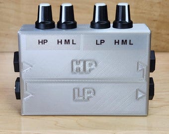 1/4" Passive Dual Filter – High-Pass / Low-Pass / Band-Pass – 3-Position Range, Plastic Enclosure