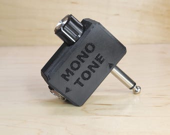 Control de tono pasivo de 1/4" / Atenuador de agudos en línea / Perilla de tono para guitarra acústica / TS en ángulo recto
