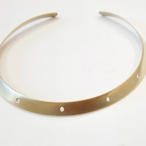 Raw Brass Flat Collar With Holes, Bib Necklace, Choker - 3pcs