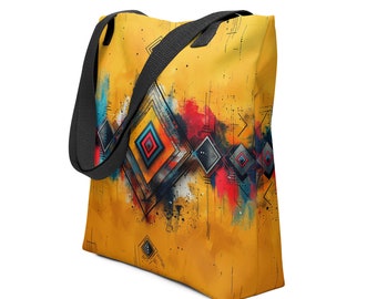 Spacious Stylish Fabric Tote Bag Inspired by Traditional European Motifs