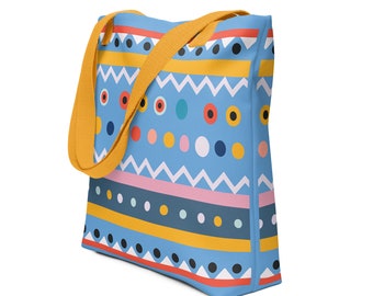 Spacious Stylish Fabric Tote Bag Inspired by Traditional European Motifs