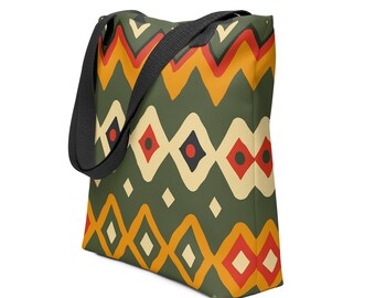 Spacious Stylish Fabric Tote Bag Inspired by Traditional European Motifs