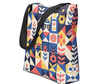 Spacious Stylish Tote Bag Inspired by Traditional European Motifs