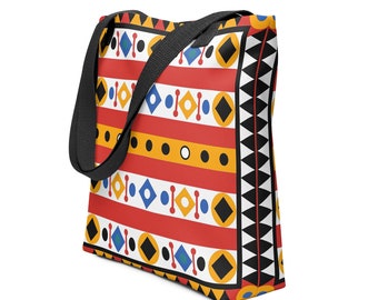 Spacious Stylish Fabric Tote Bag Inspired by Traditional European Motifs