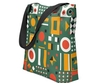 Spacious Stylish Fabric Tote Bag Inspired by Traditional European Motifs