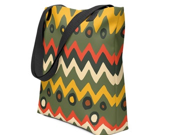 Spacious Stylish Fabric Tote Bag Inspired by Traditional European Motifs