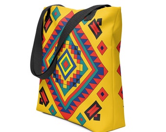 Spacious Stylish Fabric Tote Bag Inspired by Traditional European Motifs