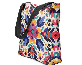 Spacious Stylish Tote Bag Inspired by Traditional European Motifs | Designer Tote Bag | Artistic Tote Bag