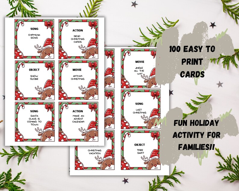 Christmas Charades, Charades, Printable Charades, Printable Christmas ...