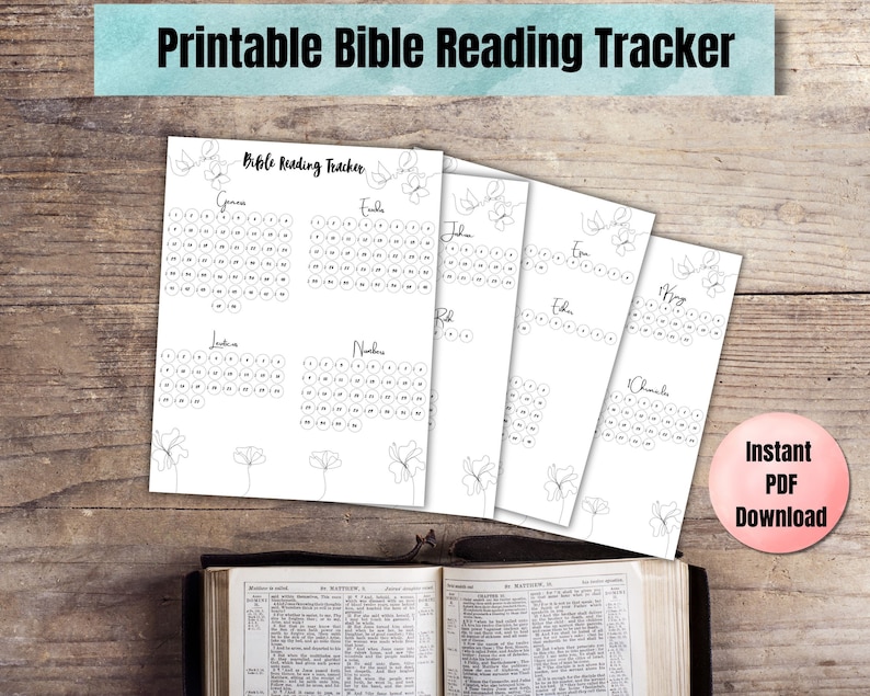 Printable Bible Reading Tracker, Bible Reading Trackers, Christian ...