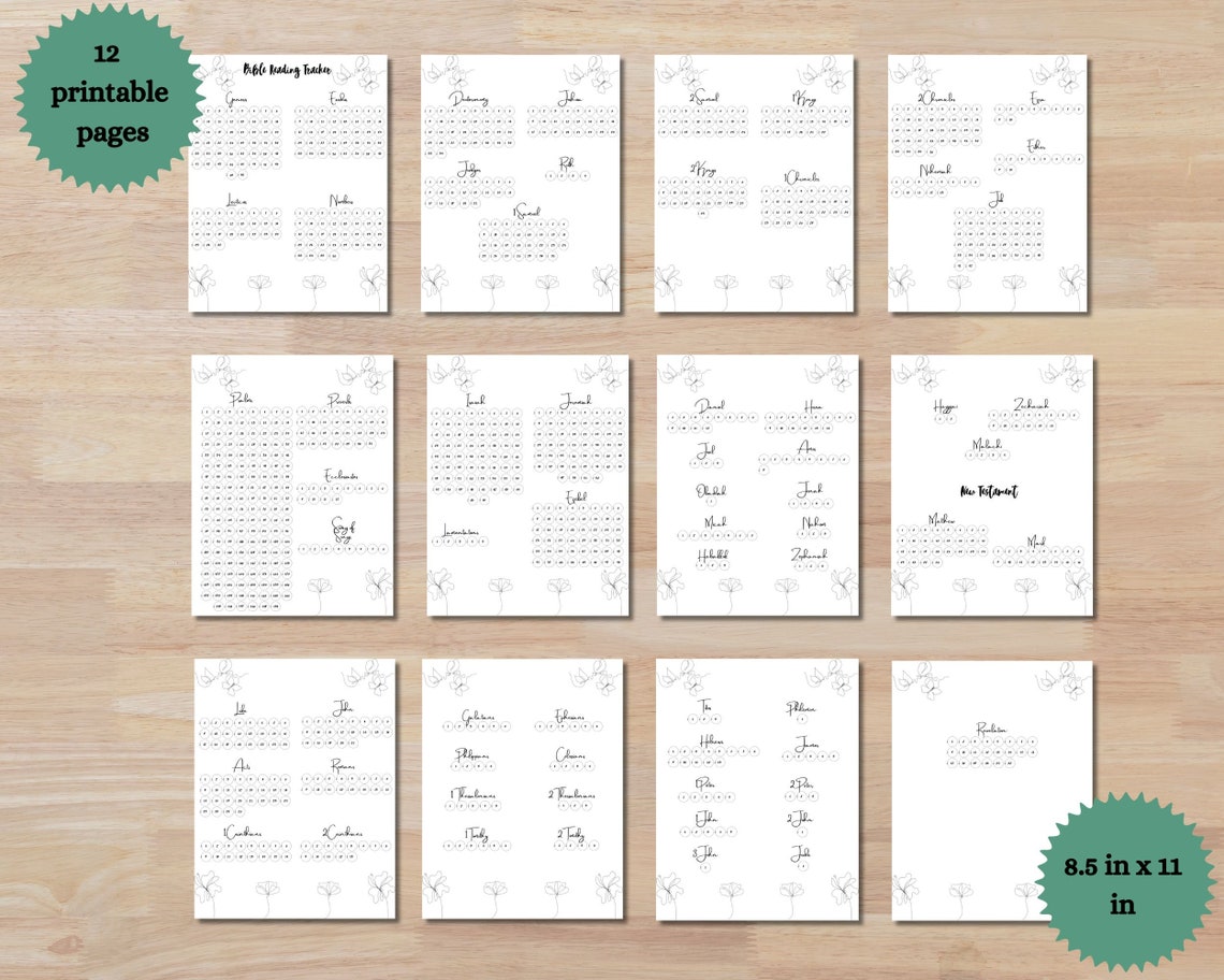 Printable Bible Reading Tracker Bible Reading Trackers Etsy